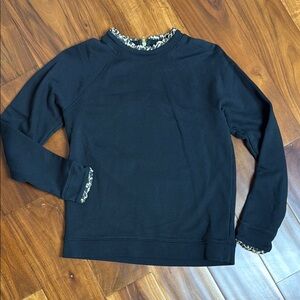J. Crew Factory Sweatshirt with Leopard Trim, small, EUC